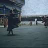 Dance rehearsal by the monks for Paro Tshechu (tshes bcu)