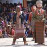 the female servant and one princess, Dance of the Noblemen and the ladies (Pho legs mo legs), Paro Tshechu (tshes bcu), dance arena, Paro Tshechu (tshes bcu), 3rd day