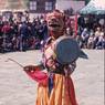 Layman Dancer, "Dance of the Drummers from Dramitse" (dGra med rtse rnga 'cham), Paro Tshechu (tshes bcu), 4th day