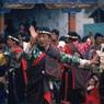 Dance to the glory of the 'Brug pa (chos gzhas) Royal Troupe, Paro Tshechu (tshe bcu), afternoon, 5th day