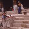 boy mixing clay