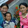 Tibetan kids in front of hotel.