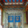Ornately decorated doors to the chapel devoted to the monastery's protector deity.