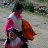 Tibetan mother and daughter at base of the monastery's hill.