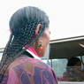 Tibetan woman's braids.