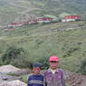 Tibetan boys near small village.