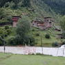 Tibetan houses across the river.