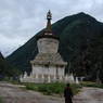 A large white stone stupa at Dudo.