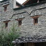 Close-up of windows on a Tibetan house in Gyarong.