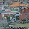 The front of the principal "Chinese Temple" where ethnic Chinese live at Larung Gar [bla rung gar].