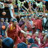 Two prominent Tibetan monks, Chime Rinzin ['chi med rig 'dzin] and Tsultrim Lodro [tshul khrims blo gros], engaged in a formal debtate of religious topics.