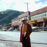 Monk Thupten Lodro on the street.