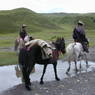 Tibetan nomads on horseback.