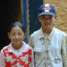 Two young Tibetan girls visiting the nunnery.