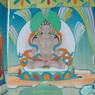 Close up of Cetsun Senge Wangchuk in the mural of the early masters of the Longchen Nyingthik Lineage.