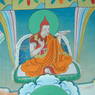 Close up of Dangma Lhungye in the mural of the early masters of the Longchen Nyingthik Lineage.