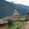 A view of the Zangdok Pelri Temple from the monastic ridge.