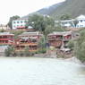Tibetan houses along the river.