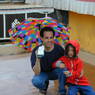 David Germano and a young Tibetan-American girl on the rooftop of the palace.