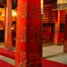 Pillar wrapped in red cloth