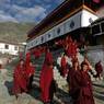 Monks coming out of the Great Assembly Hall