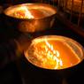 Butter lamp offerings in the Buddha of the Three Times Chapel