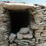 A stone roof assembly in one of the rooms.