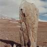 The large pillar. Note the small stones scattered around the base of the pillar.