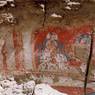 Remnants of tenpa chidar (<i>bstan pa phyi dar</i>) period frescos in the south summit complex of Khar Barma (<i>mkhar bar ma</i>).
