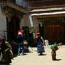 -Varied street scene outside Entrance of rMe ru monastery