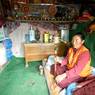 A nun retreatant in her cave, Mkhar rdo hermitage