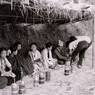 Bride's party (lokanti) are served millet beer (tongba)