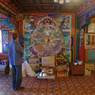 Wheel of Life painting on wall at Lhagang Monastery