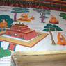 Painted history of monastery on walls of Lhagang Monastery