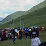 Crowd milling at Lhagang Horse Festival.
