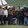 Men preparing to race at Lhagang Festival.&nbsp;