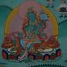 wall painting of green tara