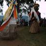 Dance of Gonpo and Gonmo to the right side of temple from Guru statue