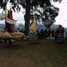 Nub chham/Gonpo Gonmo dance in full swing to the side of temple