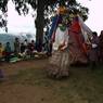 People making offering to the Gonpo and Gonmo their fresh grains