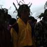 Bro dancers with chrysanthemum hats