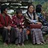 Ladies chating near by temple cames for Lha festival